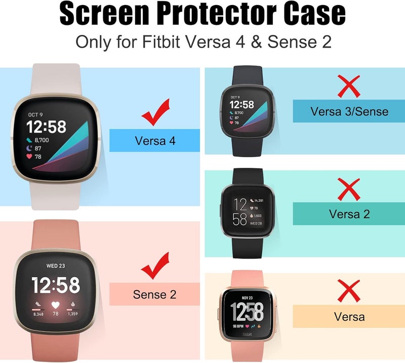 KPYJA Screen Protector for Fitbit Sense 2/Versa 4 Case, Soft TPU Plated Case All-Around Protective Screen Full Cover Bumper for Sense 2/Versa 4 Smart Watch - Image 2